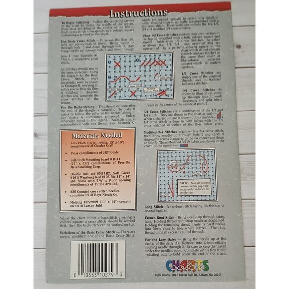 Color Charts Lori Edge Hummin' Cross Stitch Pattern Flowers & Hummingbird - Picture 3 of 3